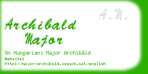 archibald major business card